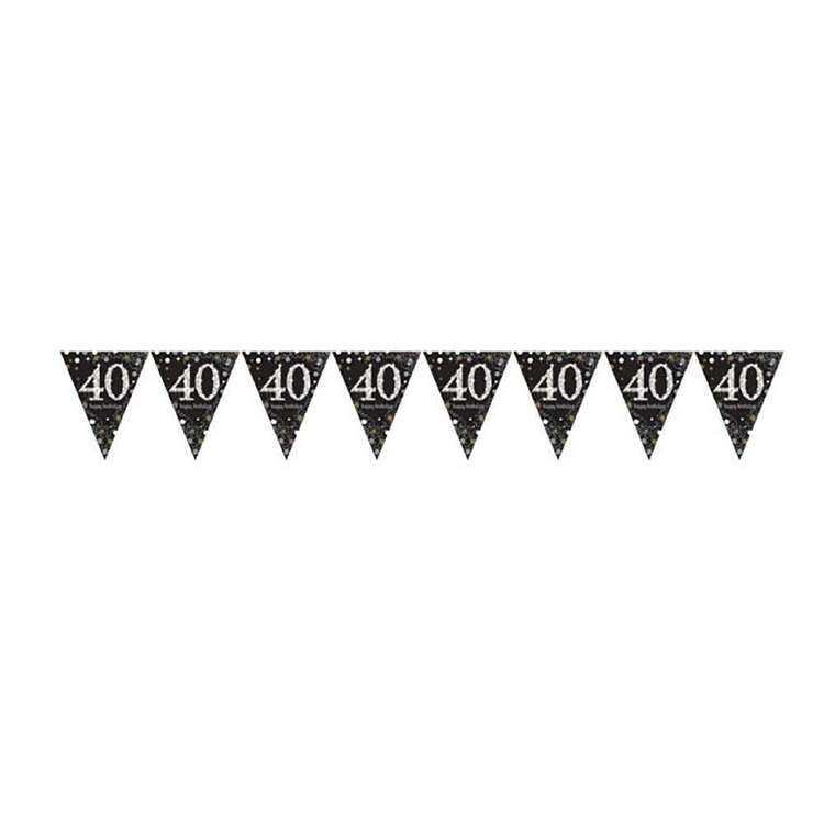 GOLD & BLACK CELEBRATION 40TH BIRTHDAY BUNTING - 4M