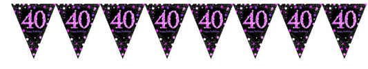 PINK CELEBRATION 40TH BIRTHDAY BUNTING - 4M