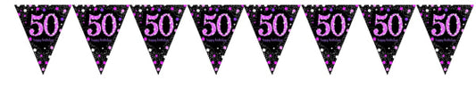 PINK CELEBRATION 50TH BIRTHDAY BUNTING - 4M