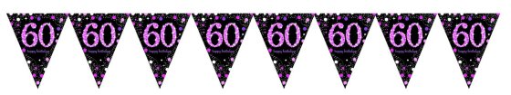 PINK CELEBRATION 60TH BIRTHDAY BUNTING - 4M