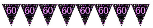 PINK CELEBRATION 60TH BIRTHDAY BUNTING - 4M