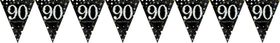 GOLD & BLACK CELEBRATION 90TH BIRTHDAY BUNTING - 4M