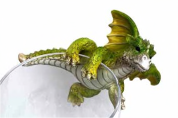 CRAWLING PERIDOT DRAGON - POT HANGER - GREEN