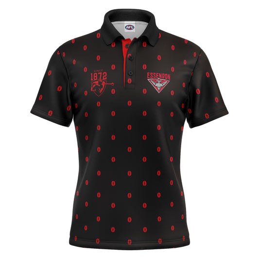 AFL MULLIGAN GOLF POLO SHIRT - ESSENDON BOMBERS