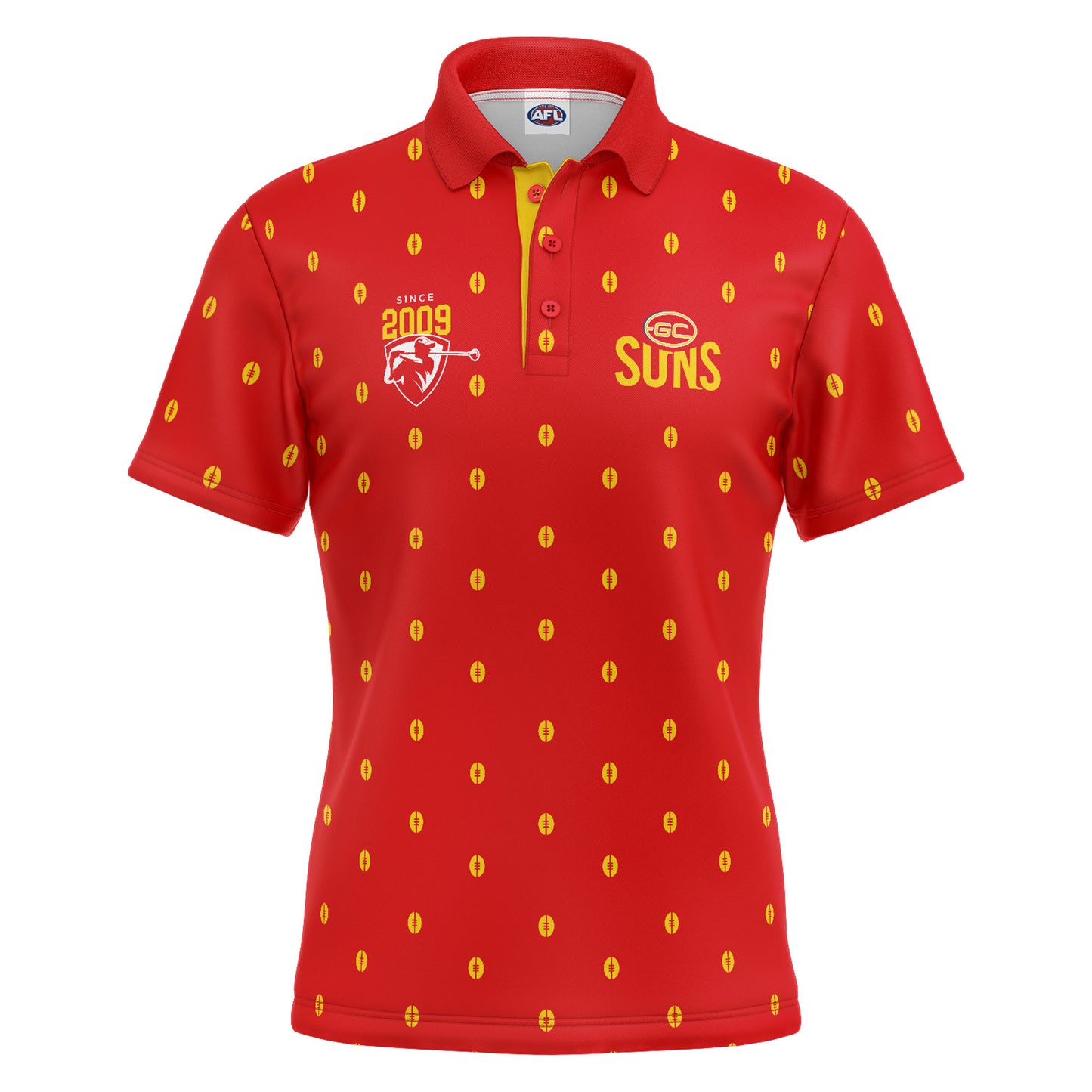 AFL MULLIGAN GOLF POLO SHIRT - GOLD COAST SUNS