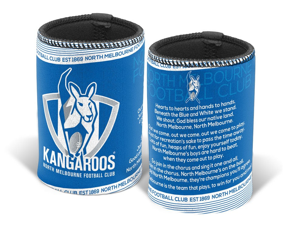 AFL NORTH MELBOURNE KANGAROOS TEAM SONG CAN COOLER