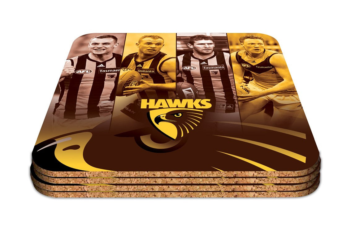 AFL HAWTHORN HAWKS  PLAYER COASTER SET - PACK OF 4