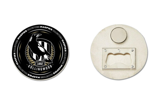 AFL BOTTLE OPENER MAGNET - COLLINGWOOD MAGPIES