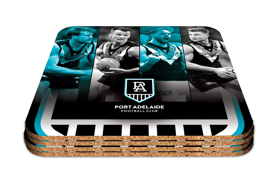 AFL PORT ADELAIDE POWER  PLAYER COASTER SET - PACK OF 4