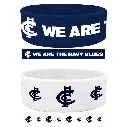 AFL CARLTON BLUES WRIST BANDS SET - PACK OF 2