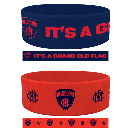 AFL MELBOURNE DEMONS WRIST BANDS SET - PACK OF 2