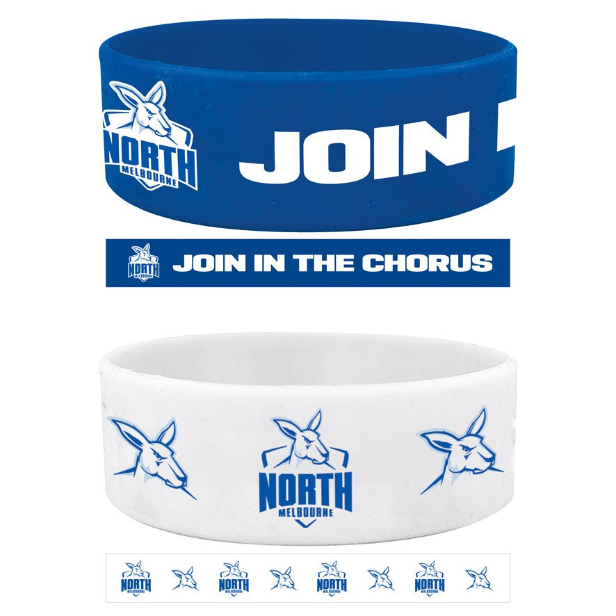 AFL NORTH MELBOURNE KANGAROOS WRIST BANDS SET - PACK OF 2