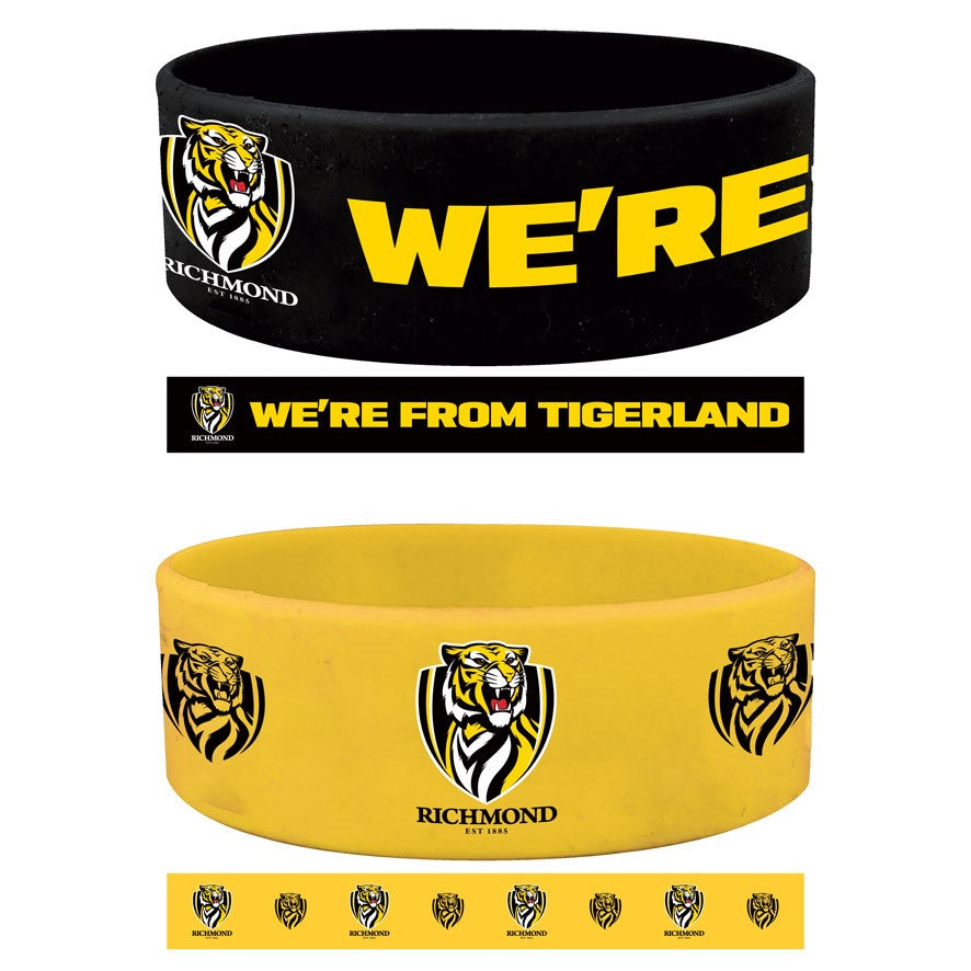 AFL RICHMOND TIGERS WRIST BANDS SET - PACK OF 2