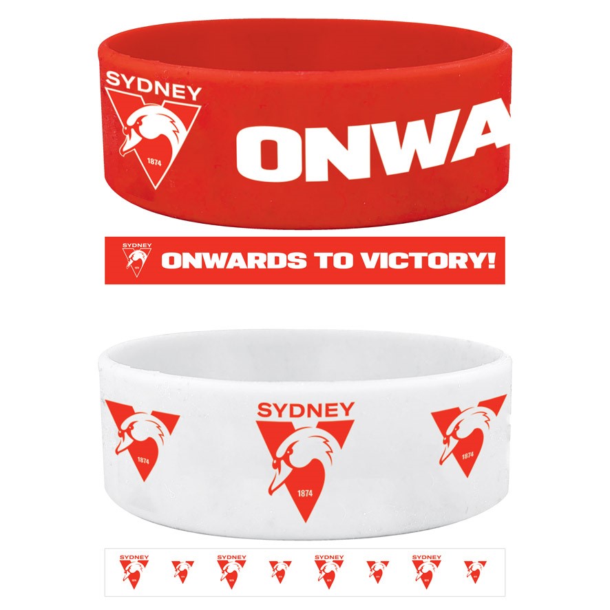 AFL SYDNEY SWANS WRIST BANDS SET - PACK OF 2