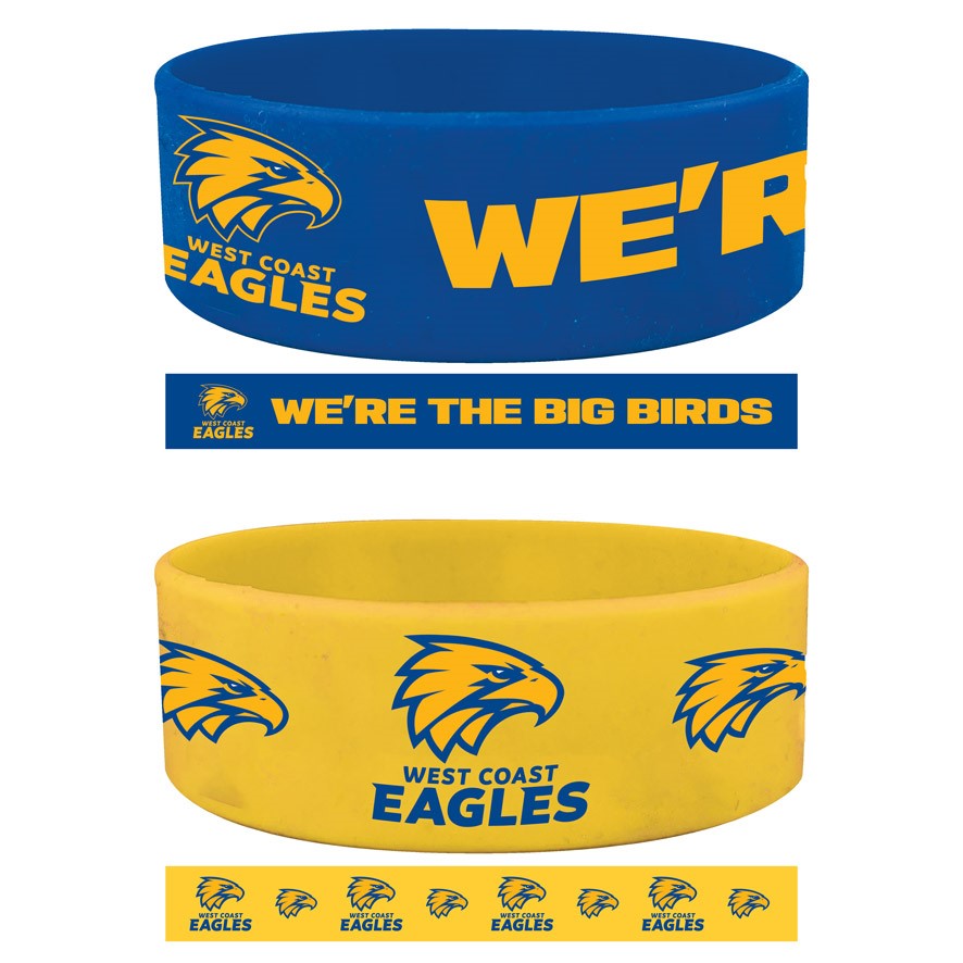 AFL WEST COAST EAGLES WRIST BANDS SET - PACK OF 2