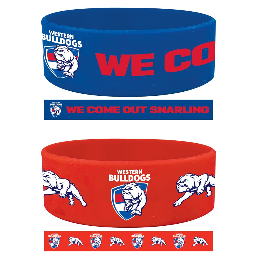 AFL WESTERN BULLDOGS WRIST BANDS SET - PACK OF 2