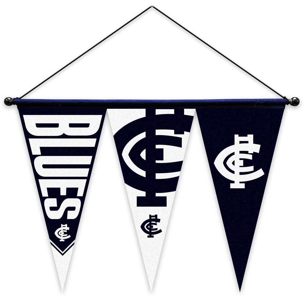 AFL FELT MULTI PENNANT WITH HANGER - SET OF 3 - CARLTON BLUES