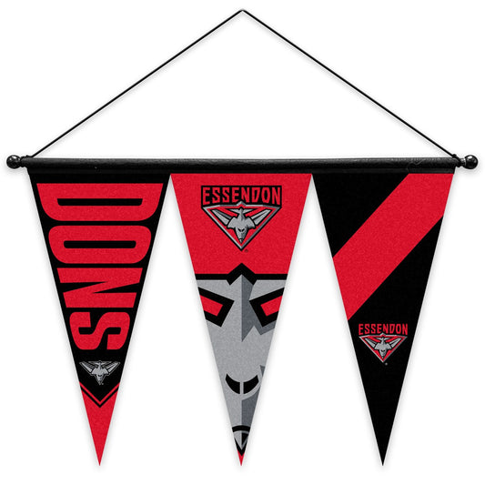 AFL FELT MULTI PENNANT WITH HANGER - SET OF 3 - ESSENDON BOMBERS