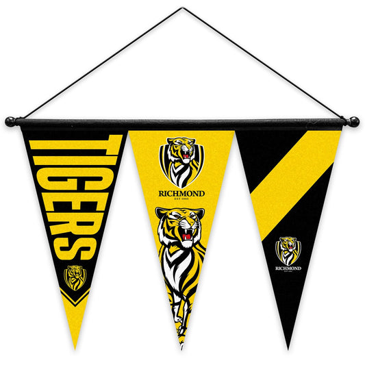 AFL FELT MULTI PENNANT WITH HANGER - SET OF 3 - RICHMOND TIGERS