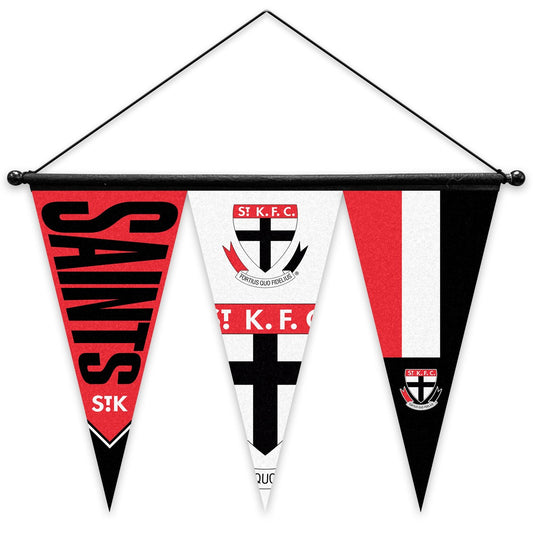 AFL FELT MULTI PENNANT WITH HANGER - SET OF 3 - ST KILDA SAINTS