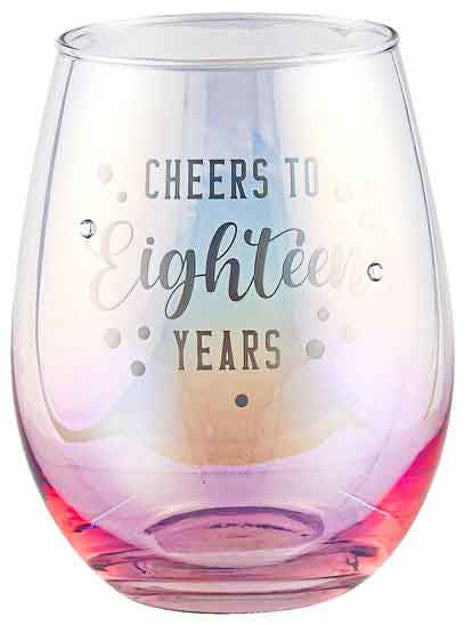 18TH BIRTHDAY HOLOGRAPHIC STEMLESS GLASS 560ML