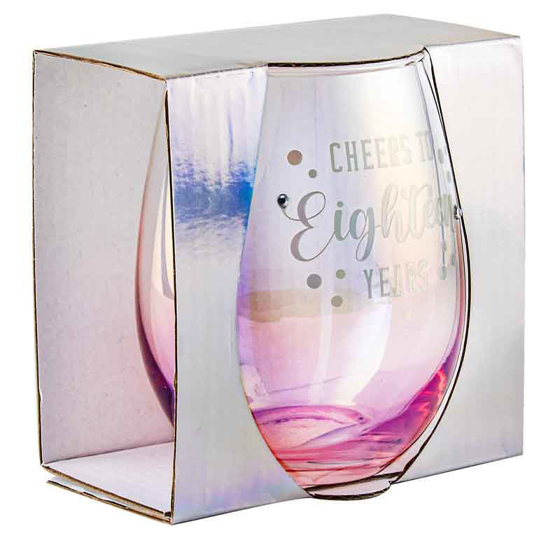 18TH BIRTHDAY HOLOGRAPHIC STEMLESS GLASS 560ML