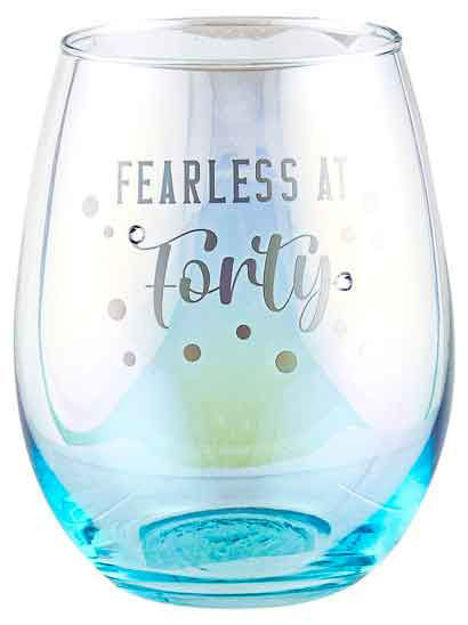 40TH BIRTHDAY HOLOGRAPHIC STEMLESS GLASS 560ML