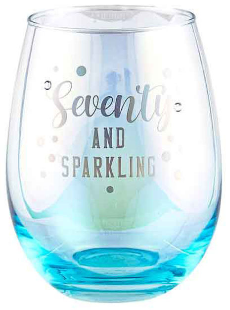 70TH BIRTHDAY HOLOGRAPHIC STEMLESS GLASS 560ML