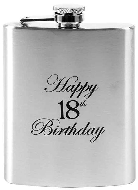 18TH BIRTHDAY HIP FLASK MATTE 210ml