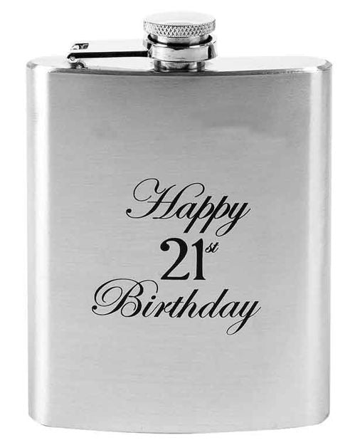 21ST BIRTHDAY HIP FLASK MATTE 210ML