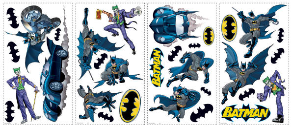 ROOMMATES BATMAN REMOVABLE WALL STICKERS - 31 STICKERS