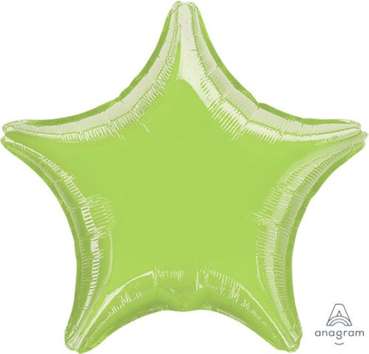 METALLIC LIME GREEN STAR FOIL BALLOON - 45CM