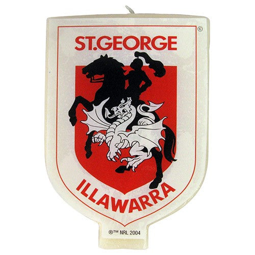 NRL ST GEORGE ILLAWARRA DRAGONS LOGO CANDLE