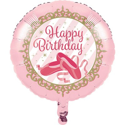 TWINKLE TOES HAPPY BIRTHDAY BALLET SLIPPERS FOIL BALLOON - 45.7CM