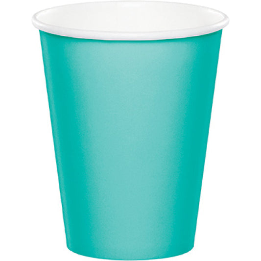 TEAL LAGOON 266ML PAPER CUPS - PACK OF 24