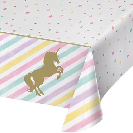 UNICORN SPARKLE PLASTIC TABLECOVER 137CM x 259CM