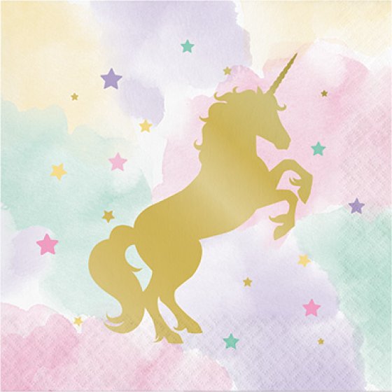 UNICORN SPARKLE LUNCH NAPKINS - PACK OF 16