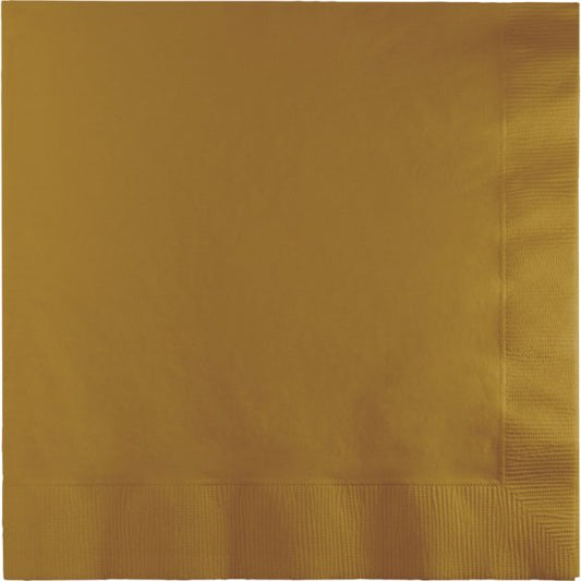 GLITTERING GOLD BEVERAGE NAPKINS - PACK OF 50