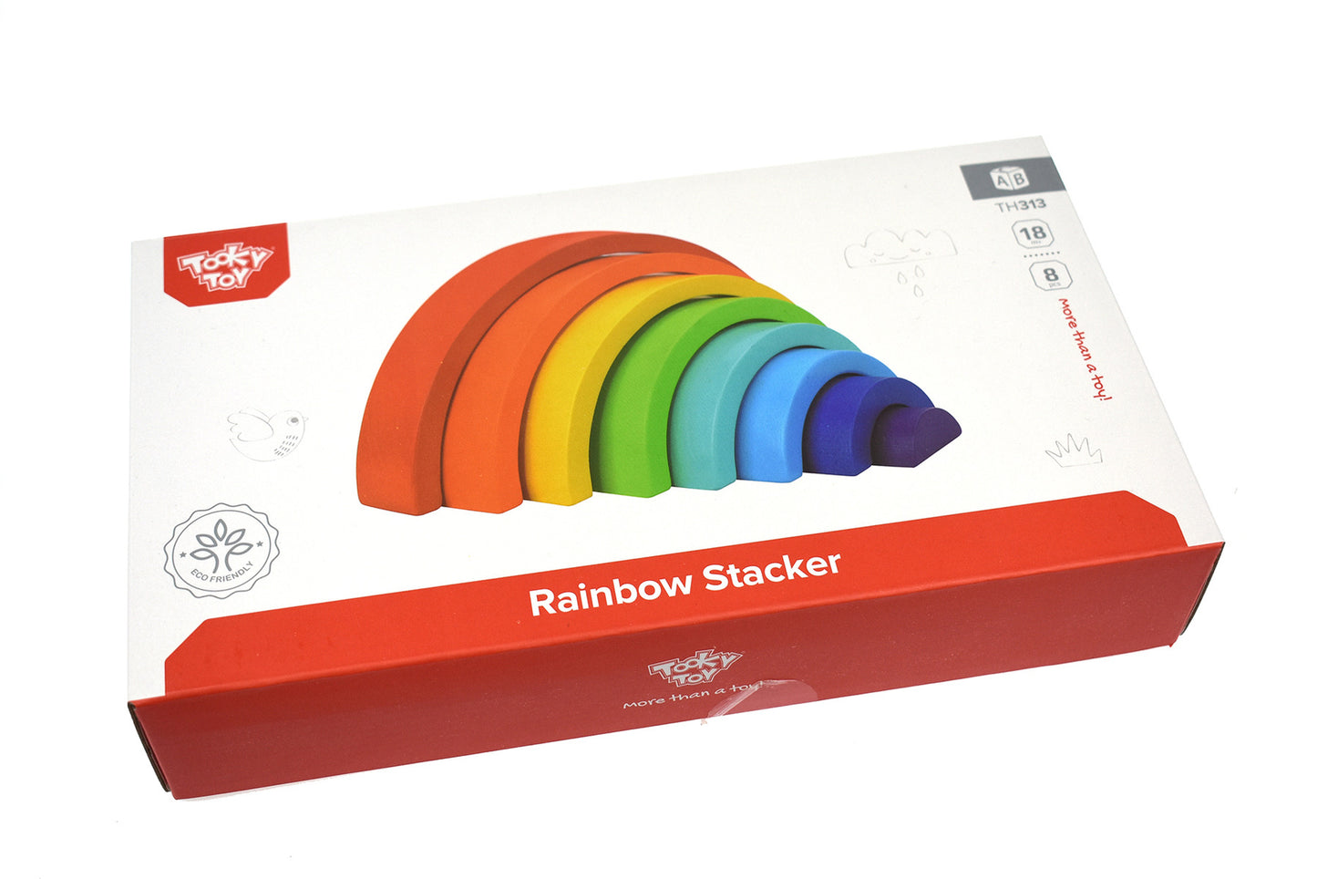 TOOKY TOY WOODEN RAINBOW STACKER