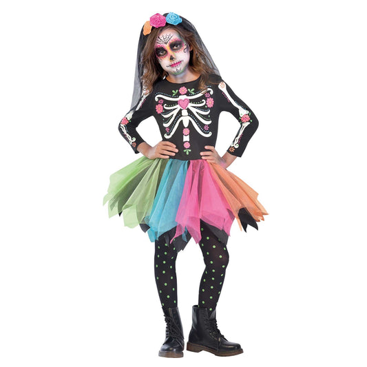 MEXICAN SUGAR SKULL GIRLS CHILD COSTUME