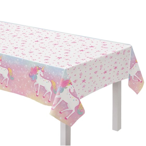 ENCHANTED UNICORN PLASTIC TABLECOVER 132CM X 243.8CM