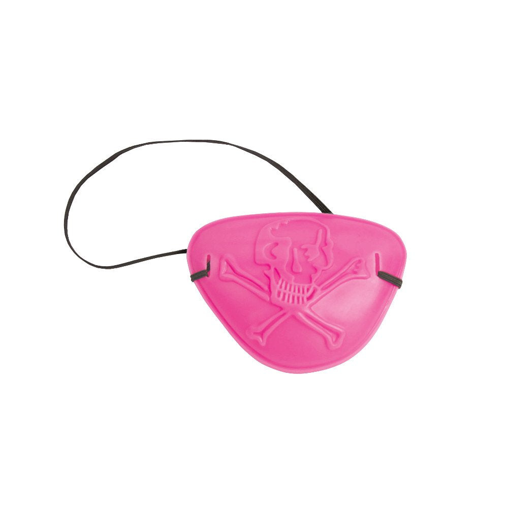 PIRATE PLASTIC EYE PATCHES - PINK - 5 PACK