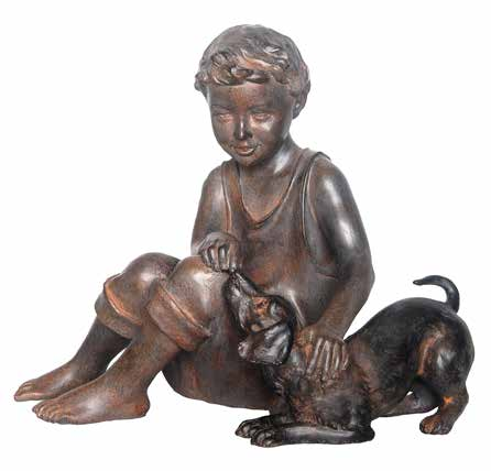 BOY WITH PLAYFUL DOG ORNAMENT