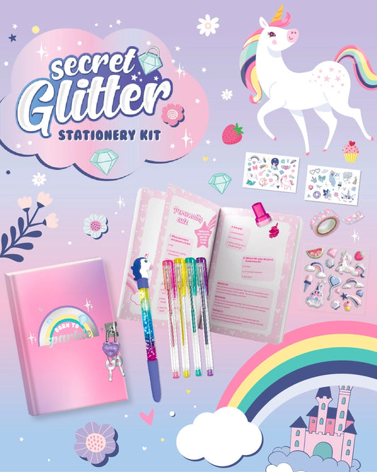 HINKLER SECRET GLITTER STATIONARY KIT