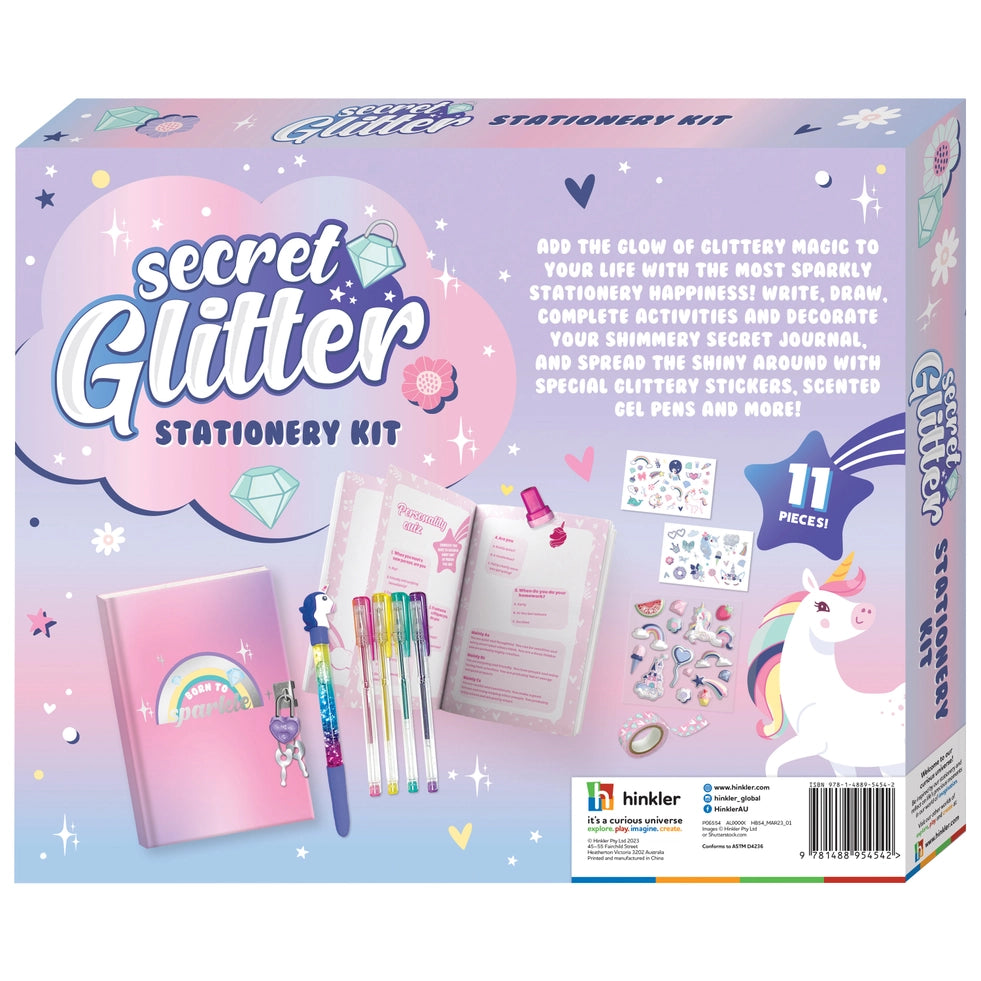 HINKLER SECRET GLITTER STATIONARY KIT