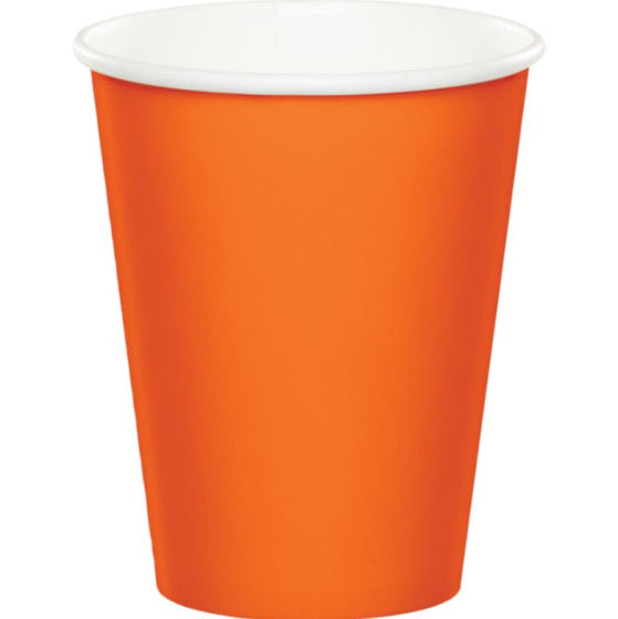 SUNKISSED ORANGE 266ML PAPER CUPS - PACK OF 24 – Sunshine Coast Parties ...