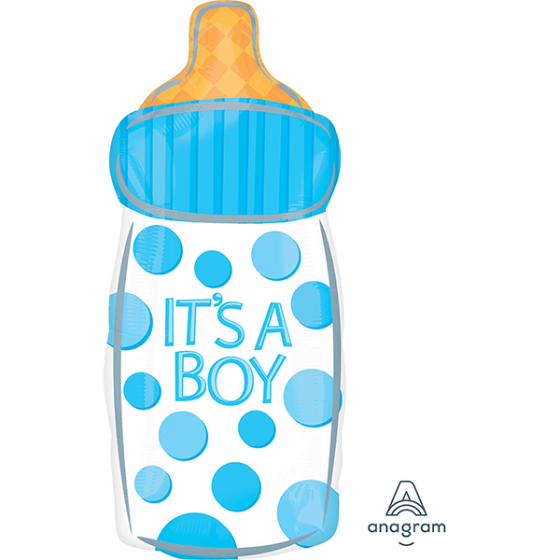 BABY SHOWER BABY BOTTLE IT'S A BOY FOIL BALLOON - 58CM