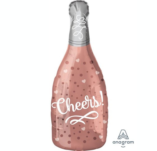 CHEERS ROSE CHAMPAGNE BOTTLE FOIL BALLOON - 66CM