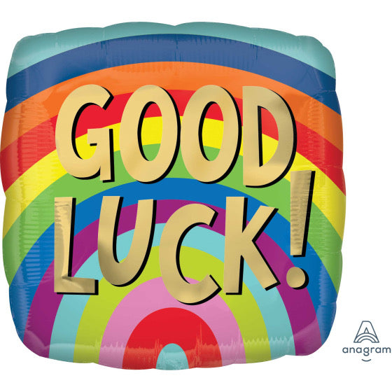 RAINBOW STRIPES GOOD LUCK FOIL BALLOON - 43CM