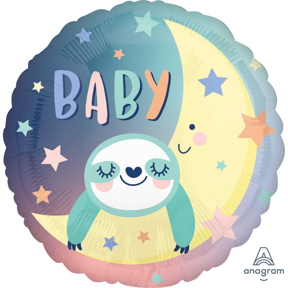 BABY SHOWER BABY SLOTH FOIL BALLOON - 43CM